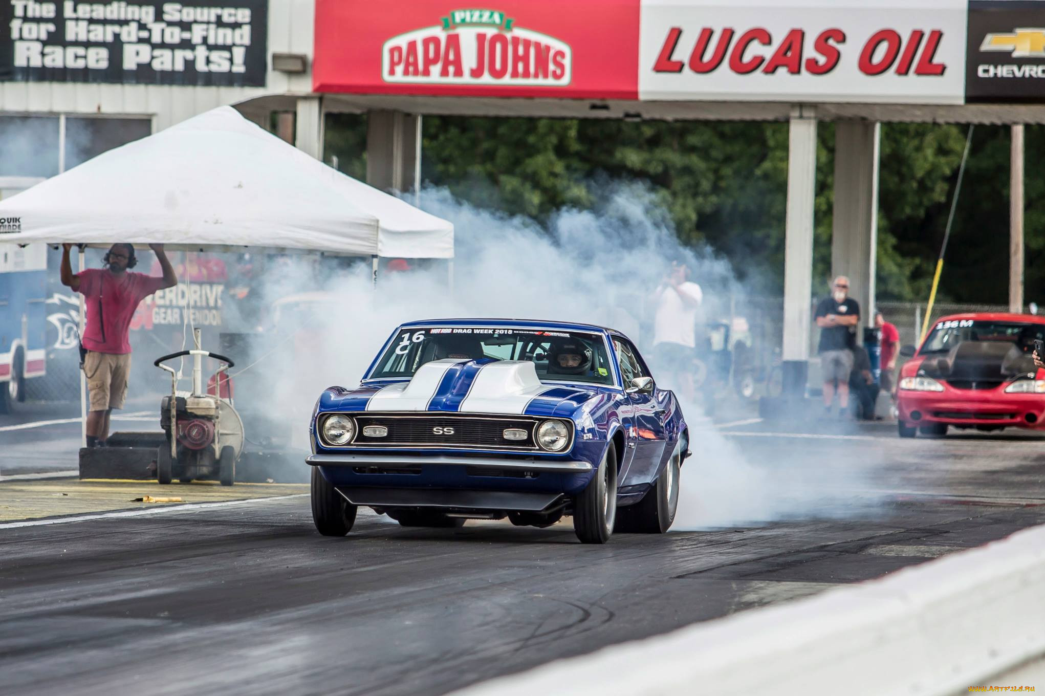, drag racing, 1967, camaro, blue, dragster